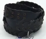 Lederhalsband Leder Schwarz Breit Hohe Zugkraft FADE Zierkordel am Rand Halsband LEDER Breit sehr stabil M L XL