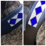 Lederhalsband Apach Indianer Schwarz Perlen Schwarz Braun Unterlegt Halsband LEDER Breit sehr stabil M L XL Hohe Zugkraft