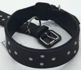 Lederhalsband RUFUS unterlegt Halsband LEDER Nieten Schwarz Braun Breit sehr stabil M L XL