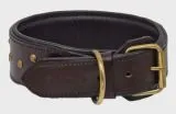 Lederhalsband RUFUS unterlegt Halsband LEDER Nieten Schwarz Braun Breit sehr stabil M L XL