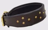 Lederhalsband RUFUS unterlegt Halsband LEDER Nieten Schwarz Braun Breit sehr stabil M L XL