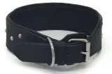 Lederhalsband RUFUS unterlegt Halsband LEDER Nieten Schwarz Braun Breit sehr stabil M L XL