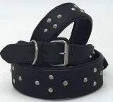 Lederhalsband RUFUS unterlegt Halsband LEDER Nieten Schwarz Braun Breit sehr stabil M L XL