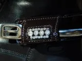 Sporenschutz Leder Stiefelschutz Strass Glitzer Schwarz Braun + Lack