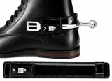 Sporenschutz Leder Stiefelschutz Strass Glitzer Schwarz Braun + Lack Sporen Stiefel Schutz 1 Paar = 2 St�ck