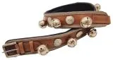 Schellengel�ut Schellenkranz Glockengel�ut Glocken Kutsche Schlitten Glocken Glockenriemen Conchos 100-110 cm Braun Rot Wei�