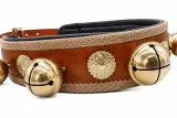 Schellengel�ut Schellenkranz Glockengel�ut Glocken Kutsche Schlitten Glocken Glockenriemen Conchos 100-110 cm Braun Rot Wei�
