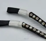 Stirnband PEARL Perlen Strass Minishetty Shetty Leder geschwungen Falabella Stirnriemen