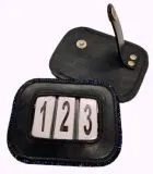 Kopfnummern Leder BLUE Blau Schwarz Glitzer Blau Schwarz Kopf Nummern Turnier Klick Lasche Lack / Glatt