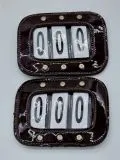 Kopfnummern Turnier Nummern Strass Glitzer Glatt + Lack Leder Braun Schwarz 1 Paar