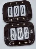 Kopfnummern Turnier Nummern Strass Glitzer Glatt + Lack Leder Braun Schwarz 1 Paar