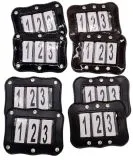 SET Kopfnummern WELLE Turnier Nummern Strass Glitzer Glatt + Lack Leder Braun Schwarz 1 Paar = 2 Stck