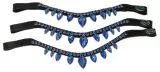 V Stirnband Stirnriemen DROP Glitzer Tropfen Strass Diadem Leder Rosa Blau Minishetty Shetty Pony VB WB X-Full