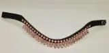 V Stirnband Stirnriemen DROP Glitzer Tropfen Strass Diadem Leder Rosa Blau Minishetty Shetty Pony VB WB X-Full