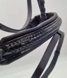 Leder Trense Schwarz DANDY Lack Glitzer VB WB X Full XXF Kaltblut Zaum Ledertrense Schwedisch + Zgel Ledertrense ergonomisch Fischgrt Muster