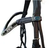 Leder Trense Schwarz DANDY Lack Glitzer VB WB X Full XXF Kaltblut Zaum Ledertrense Schwedisch + Zgel Ledertrense ergonomisch Fchermuster