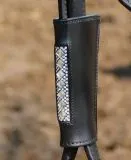 Stulpen fr Steigbgelriemen Strass Glitzer Braun o Schwarz Loops