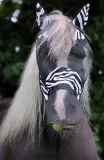 Zebra Fliegenhaube Fliegenmaske + Ohr Nasenschutz abnehmbar Schopfschlitz zum schliessen Minishetty Shetty/ Welsh PO VB WB XFULL XX Full