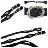 Zgel Barock / Spanisch Leder / Gurtmaterial Gewellt Barockschnallen Schwarz Braun / Cognac 2,60 -2,80 3 Meter 3,2 Meter