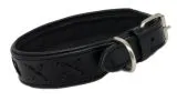 Halsband Zierstick Schwarz Leder Hundehalsband 38-44 cm Halsumfang Breit 4-4,2 cm Lederhalsband Gr. M