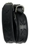 Halsband Zierstick Schwarz Leder Hundehalsband 38-44 cm Halsumfang Breit 4-4,2 cm Lederhalsband Gr. M