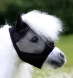 Fliegenhaube - + Lissy MIT Ohr OHNE Nasenschutz Gr. Minishetty Shetty Grau Schwarz Fliegen Haube Fliegenmaske