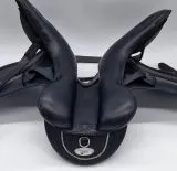 #38 Ledersattel B WARE Beauty Schwarz 1 X 15 Zoll + 5 X Kopfeisen verstellbar Mono Sattel Shetty Glitzer Welsh Kindersattel Sattel Leder B WARE