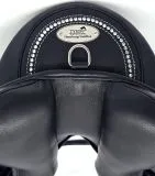 Leder Sattel Ledersattel Anna SILVER Glitzer 14 15 Zoll Kopfeisen verstellbar Monosattel Sattel Shetty Welsh aufges. Kniepauschen