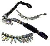 Stirnriemen Diadem Flint PONY VB WB Regenbogenfarben Perlmut geschwungen Stirnband Tysons 37 / 41 cm