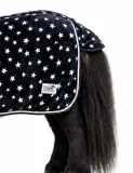 Glori Abschwitzdecke Sterne Schwarz Nicki Fleece 65 70 75 80 85 90 95 100 cm STARS Fleecedecke Minishetty Shetty Welsh