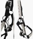 Halfter Fancy MMS MS S Fohlenhalfter Glitzer Schwarz / Wei� Fohlen Glitzerhalfter Kleiner Karabiner