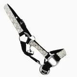 Halfter Fancy MMS MS S Fohlenhalfter Glitzer Schwarz / Wei� Fohlen Glitzerhalfter Kleiner Karabiner