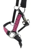Halfter Fancy Minishetty Shetty Fohlenhalfter Glitzer Schwarz Pink Fohlen Glitzerhalfter Nylonhalfter