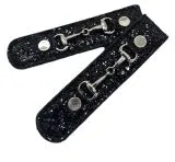 Stiefelclips Clips Stiefel Glitzer Schwarz 2 St�ck = 1 Paar Deko Gebiss
