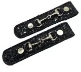 Stiefelclips Clips Stiefel Glitzer Schwarz 2 St�ck = 1 Paar Deko Gebiss