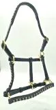 B Ware Halfter Leder Braun Schwarz Glitzer Minishetty Shetty Lederhalfter Show B Ware