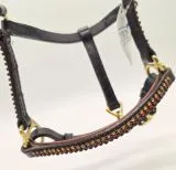 B Ware Halfter Leder Braun Schwarz Glitzer Minishetty Shetty Lederhalfter Show B Ware