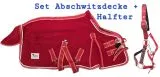 Set Antiplling Abschwitzdecke + Glitzer Halfter Rot 65 70 75 80 85 90 95 100 cm