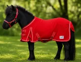 Set Sabrina Antiplling Abschwitzdecke + Glitzer Halfter mit Decke Fleece Rot 65 70 75 80 85 90 95 100 cm