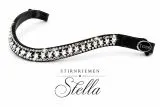 Stirnriemen Stirnband Stella Glitzer Sterne GR. Minishetty bis XX Full Leder Kristalle & Schnellverschluss