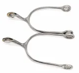 R�dchensporen Sporen Rad Edelstahl Messing 4,5 cm leicht nach oben gebogen 1 Paar = 2 St�ck
