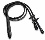 Weiche Lederz�gel Z�gel Leder schmal 1,5 cm mit Stopper Schwarz 2,60 2,80 3,0 Meter