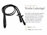 Weiche Lederz�gel Z�gel Leder schmal 1,5 cm mit Stopper Schwarz 2,60 2,80 3,0 Meter