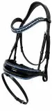 Luna Blau Leder Minishetty Shetty Welsh Ledertrense Leder Glitzertrense MS S Lack Strass