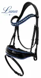 Luna Blau Leder Minishetty Shetty Welsh Ledertrense Leder Glitzertrense MS S Lack Strass