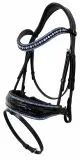 Luna Blau Leder Minishetty Shetty Welsh Ledertrense Leder Glitzertrense MS S Lack Strass