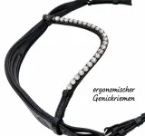 Trense Donna Lack Leder Strass Glitzer Zaum Minishetty Shetty Welsh Schwedisch incl. Z�gel Ledertrense