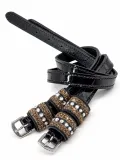 Golden Glam Sporenriemchen 1 Paar Lack Lackleder Glitzer Strass Glitzerriemen Sporen Riemen