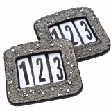 Kopfnummern Kopfnummer Silberzauber 7 X 7 cm Glitzer Turniernummern Startnummern Startnummer 1 Paar