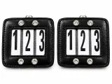 Kopfnummern Black Diamond Kopfnummer Glitzer Leder Startnummern 1 Paar Turnier Nummern Schwarz